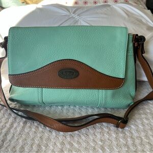 B. O. C. Potomac Flap Crossbody Handbag Purse Seafoam Green